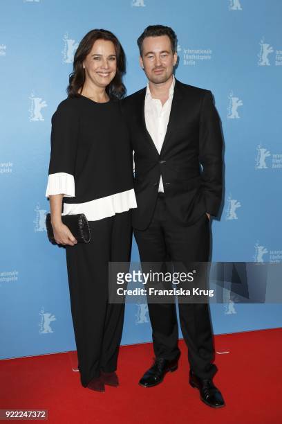 Desiree Nosbusch and Christian Schwochow attend the 'Bad Banks' premiere during the 68th Berlinale International Film Festival Berlin at Zoo Palast...