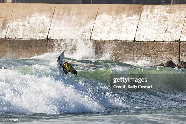 David Luis of Portugal was eliminated from the Rip Curl Pro Search in Round 1 on October 22, 2009 in Peniche, Portugal. Luis was defeated by Kai...