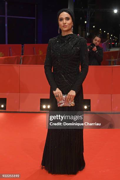 Parinaz Izadyar attends the 'Pig' premiere during the 68th Berlinale International Film Festival Berlin at Berlinale Palast on February 21, 2018 in...