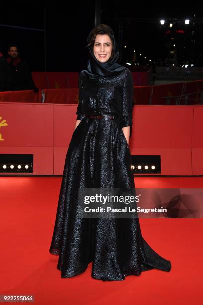 Leila Hatami attends the 'Pig' premiere during the 68th Berlinale International Film Festival Berlin at Berlinale Palast on February 21, 2018 in...