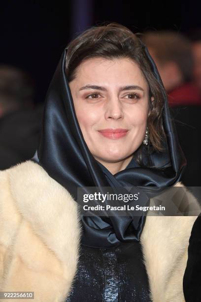 Leila Hatami attends the 'Pig' premiere during the 68th Berlinale International Film Festival Berlin at Berlinale Palast on February 21, 2018 in...