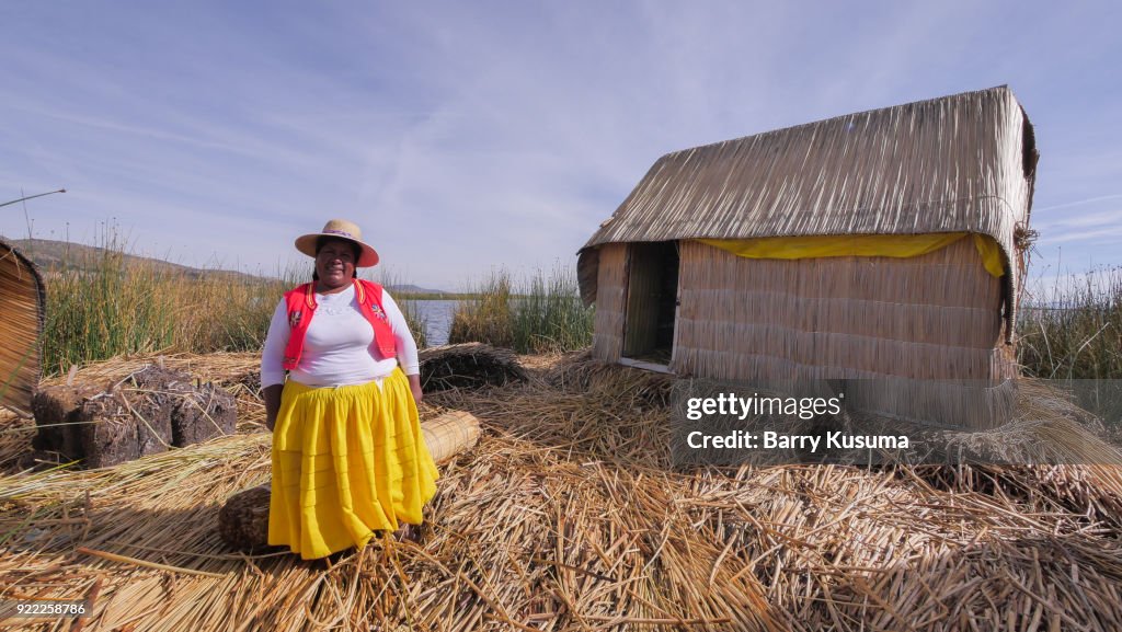 People of Uros, the floating islands of Peru.