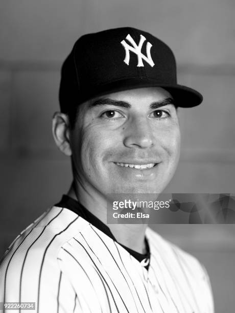 Jacoby Ellsbury of the New York Yankees poses for a portrait during the New York Yankees photo day on February 21, 2018 at George M. Steinbrenner...