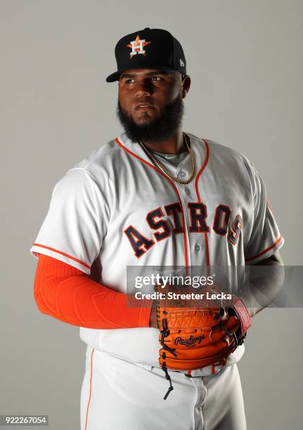 Francis Martes of the Houston Astros poses for a portrait at The Ballpark of the Palm Beaches on February 21, 2018 in West Palm Beach, Florida.
