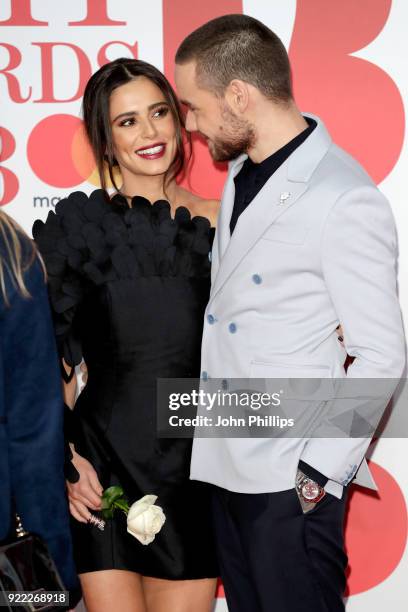 Cheryl and Liam Payne attend The BRIT Awards 2018 held at The O2 Arena on February 21, 2018 in London, England.