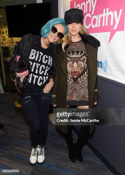 Jenny McCarthy and Lala Kent visit SiriusXM at SiriusXM Studios on February 21, 2018 in New York City.
