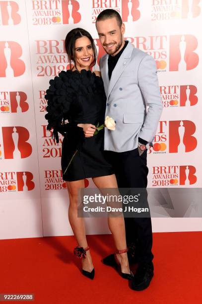 Cheryl and Liam Payne attend The BRIT Awards 2018 held at The O2 Arena on February 21, 2018 in London, England.