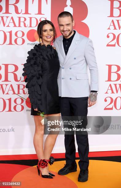 Liam Payne and Cheryl Cole attend The BRIT Awards 2018 held at The O2 Arena on February 21, 2018 in London, England.