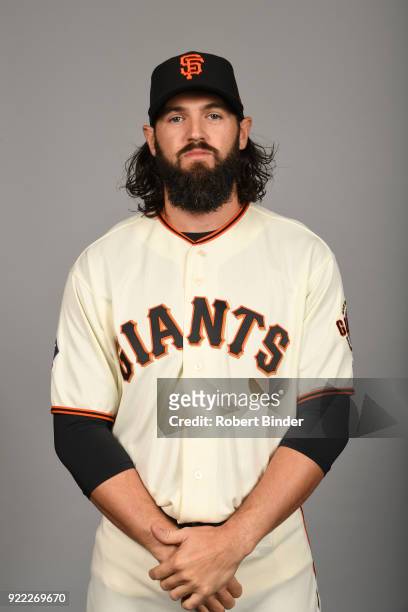 Cory Gearrin of the San Francisco Giants poses during Photo Day on Tuesday, February 20, 2018 at Scottsdale Stadium in Scottsdale, Arizona.