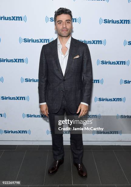 Oscar Issac visits SiriusXM at SiriusXM Studios on February 21, 2018 in New York City.