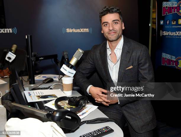 Oscar Issac visits SiriusXM at SiriusXM Studios on February 21, 2018 in New York City.