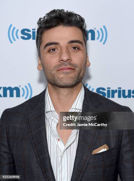 Oscar Issac visits SiriusXM at SiriusXM Studios on February 21, 2018 in New York City.
