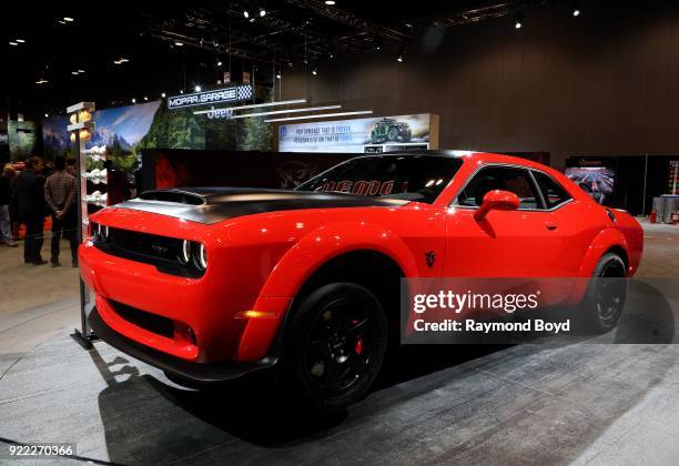 Dodge Challenger SRT Demon is on display at the 110th Annual Chicago Auto Show at McCormick Place in Chicago, Illinois on February 9, 2018.