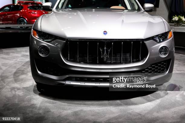 Maserati Levante is on display at the 110th Annual Chicago Auto Show at McCormick Place in Chicago, Illinois on February 9, 2018.