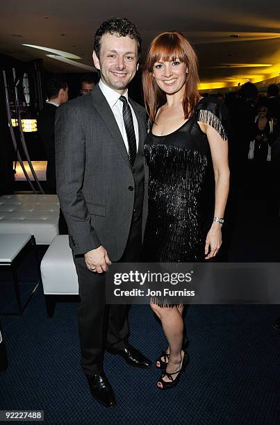 Michael Sheen and Lorraine Stewart attend the Champagne Reception for GQ Men of the Year awards at The Royal Opera House on September 8, 2009 in...