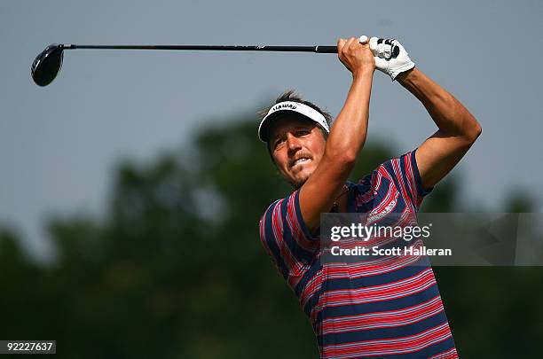 Fredrik Jacobson hits a shot during the second round of the BMW Championship held at Cog Hill Golf & CC on September 11, 2009 in Lemont, Illinois.