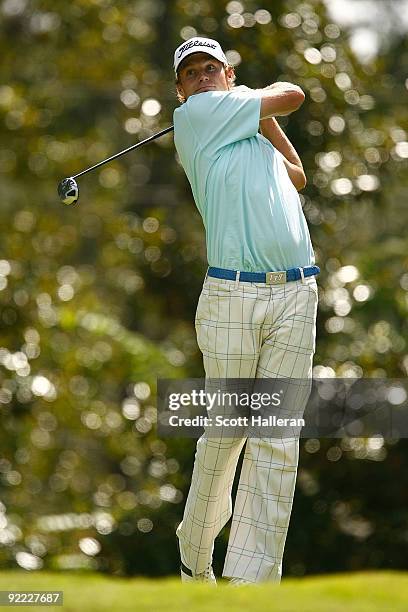 Nick Watney hits a shot during the final round of THE TOUR Championship presented by Coca-Cola, the final event of the PGA TOUR Playoffs for the...