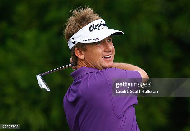 David Toms hits a shot during the third round of THE TOUR Championship presented by Coca-Cola, the final event of the PGA TOUR Playoffs for the FedEx...