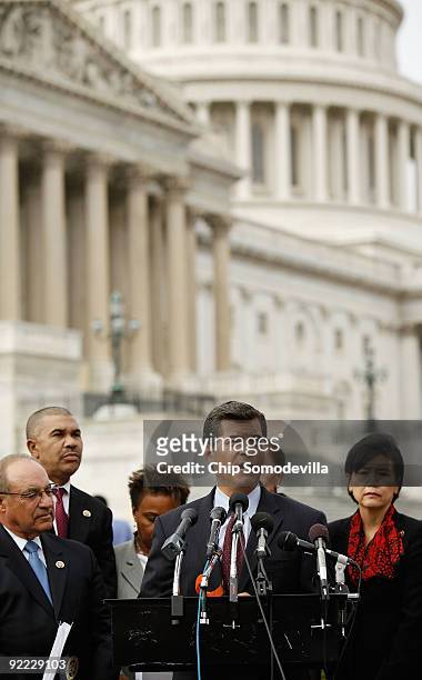 Rep. Joe Baca , Rep. Lacy Clay , Congressional Black Caucus chair Rep. Barbara Lee , Rep. Xavier Becerra and Rep. Judy Chu hold a news conference...