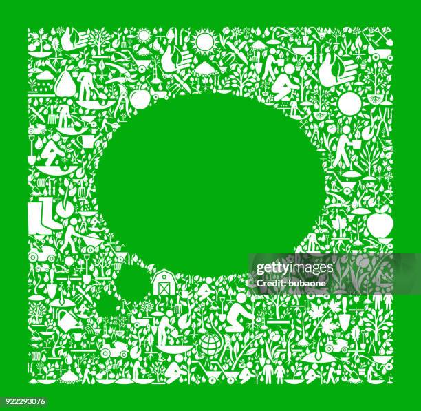 thought bubble garden and gardening vector icon pattern - man thinking outside stock illustrations