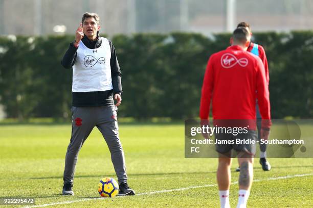Mauricio Pellegrino during a Southampton FC training session at Staplewood Complex on February 21, 2018 in Southampton, England.