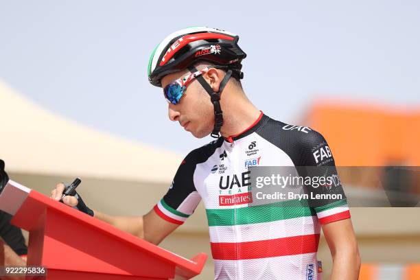 4th Abu Dhabi Tour 2018 / Stage 1 Start / Podium / Fabio Aru of Italy / Madinat Zayed - Madinat Zayed-Adnoc School / Al Fahim Stage / Ride to Abu...