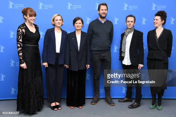 Maria Dahlin, Alba August, Pernille Fischer Christensen, Henrik Rafaelsen, Kim Fupz Aakeson and Anna Anthony poses at the 'Becoming Astrid' photo...