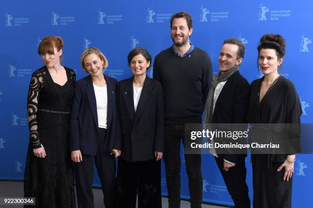 Maria Dahlin, Alba August, Pernille Fischer Christensen, Henrik Rafaelsen, Kim Fupz Aakeson and Anna Anthony pose at the 'Becoming Astrid' photo call...