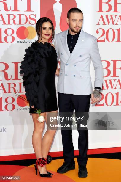 Cheryl and Liam Payne attend The BRIT Awards 2018 held at The O2 Arena on February 21, 2018 in London, England.