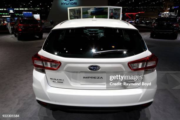 Subaru Impreza is on display at the 110th Annual Chicago Auto Show at McCormick Place in Chicago, Illinois on February 9, 2018.