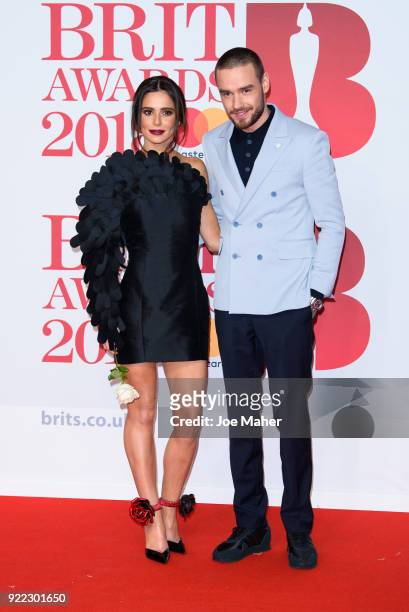 Cheryl and Liam Payne attends The BRIT Awards 2018 held at The O2 Arena on February 21, 2018 in London, England.