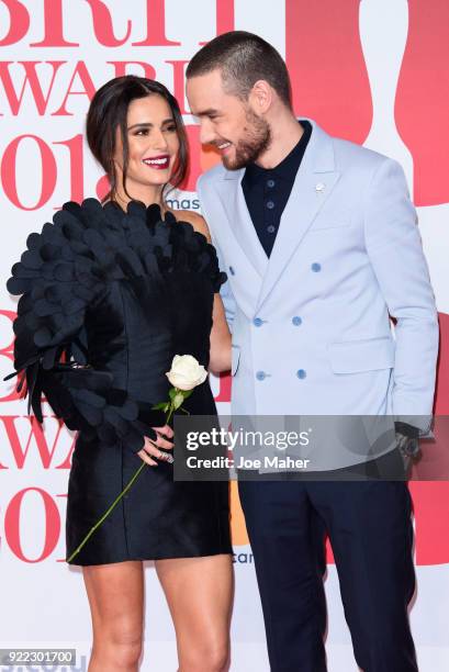 Cheryl and Liam Payne attends The BRIT Awards 2018 held at The O2 Arena on February 21, 2018 in London, England.