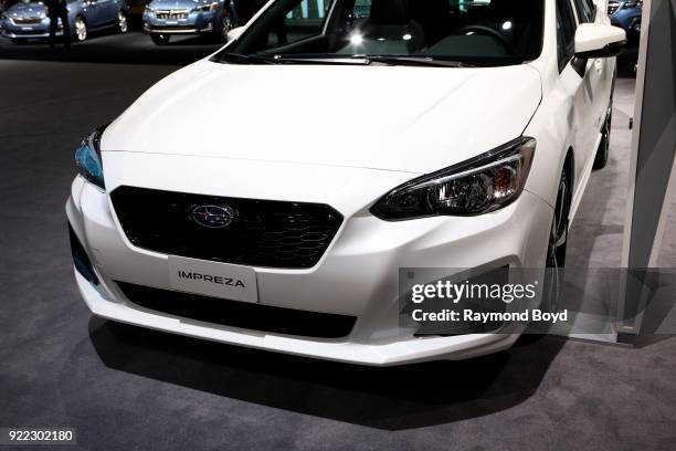 Subaru Impreza is on display at the 110th Annual Chicago Auto Show at McCormick Place in Chicago, Illinois on February 9, 2018.