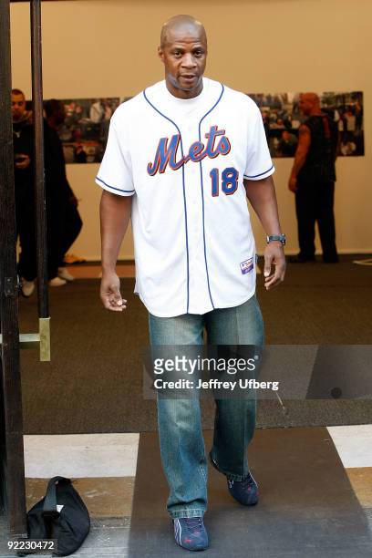 Former baseball player Darryl Strawberry seen on location for "The Celebrity Apprentice" on October 22, 2009 in New York City.