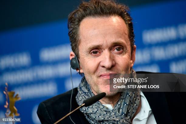 Danish authhor and screenwriter Kim Fupz Aakeson looks on during a press conference to present the film "Becoming Astrid" presented in the "Berlinale...