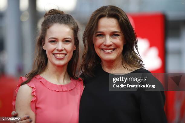 Paula Beer and Desiree Nosbusch attend the 'Bad Banks' premiere during the 68th Berlinale International Film Festival Berlin at Zoo Palast on...