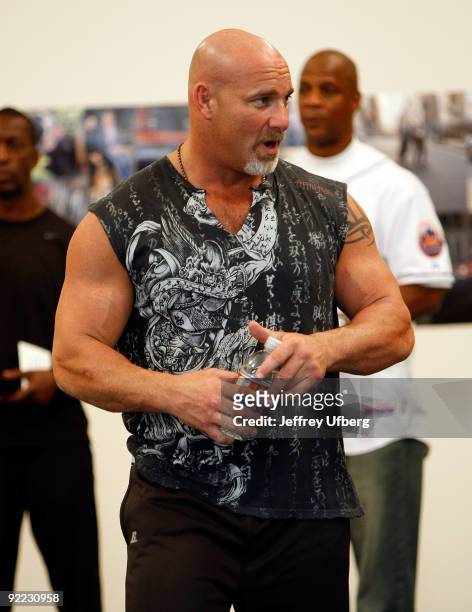 Professional wrestler Goldberg seen on location for "The Celebrity Apprentice" on October 22, 2009 in New York City.