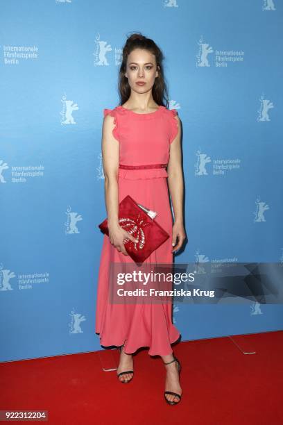 Paula Beer attends the 'Bad Banks' premiere during the 68th Berlinale International Film Festival Berlin at Zoo Palast on February 21, 2018 in...