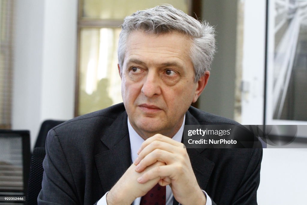 Mayor of Sao Paulo Joao Doria meets the UN Commissioner Filippo Grandi