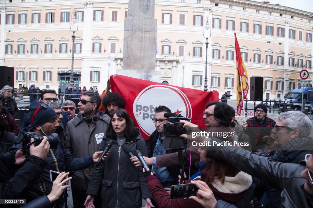 Press conference in front of the Italian Parliament of Viola...