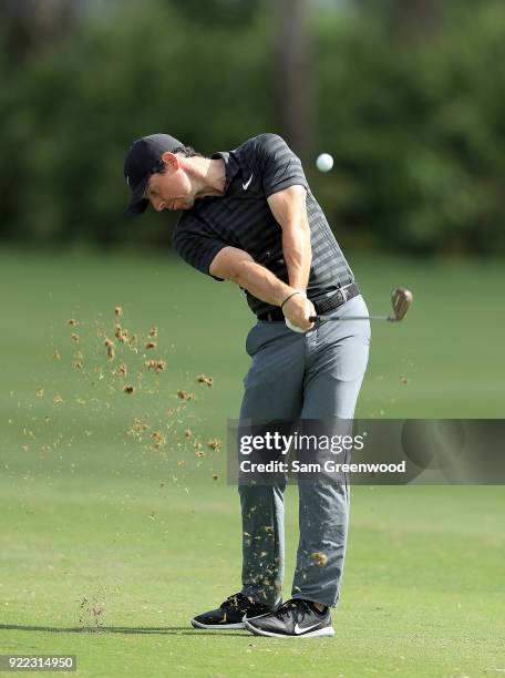 Rory McIlroy of Northern Ireland plays a shot during the pro-am round prior to the Honda Classic at PGA National Resort and Spa on February 21, 2018...