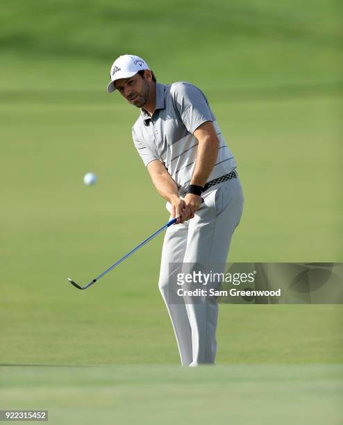Sergio Garcia of Spain plays a shot during the pro-am round prior to the Honda Classic at PGA National Resort and Spa on February 21, 2018 in Palm...