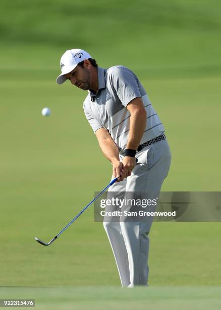 Sergio Garcia of Spain plays a shot during the pro-am round prior to the Honda Classic at PGA National Resort and Spa on February 21, 2018 in Palm...