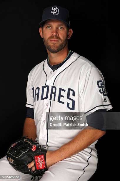 Tom Wilhelmsen of the San Diego Padres poses on photo day during MLB Spring Training at Peoria Sports Complex on February 21, 2018 in Peoria, Arizona.