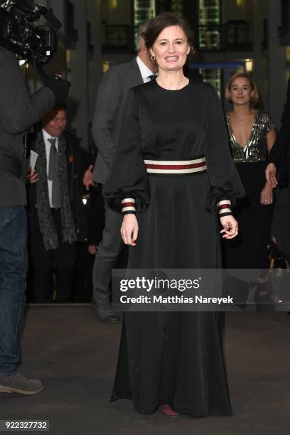 Pernille Fischer Christensen attends the 'Becoming Astrid' premiere during the 68th Berlinale International Film Festival Berlin at...