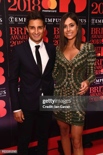 Mitch Evans and Nina Dreier arrive at the Diamond red carpet ahead of the BRITS official aftershow party, in partnership with Tempus Magazine, at the...