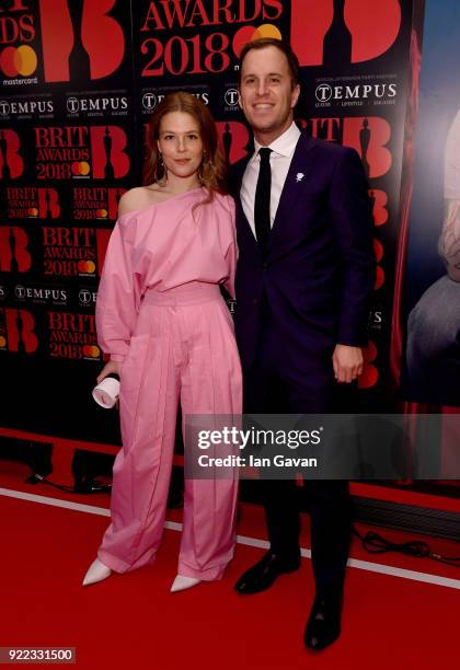 Maggie Rogers and a guest arrive at the Diamond red carpet ahead of the BRITS official aftershow party, in partnership with Tempus Magazine, at the...