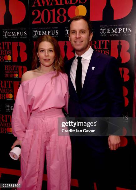 Maggie Rogers and a guest arrive at the Diamond red carpet ahead of the BRITS official aftershow party, in partnership with Tempus Magazine, at the...