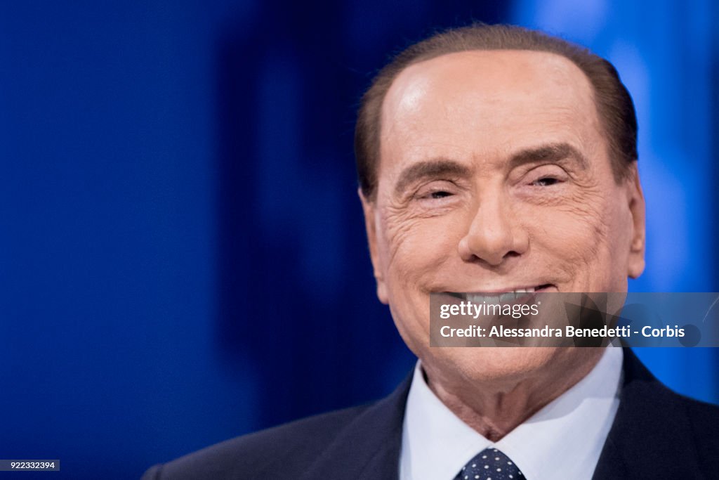 Silvio Berlusconi Appears On Italian TV Show 8 1/2