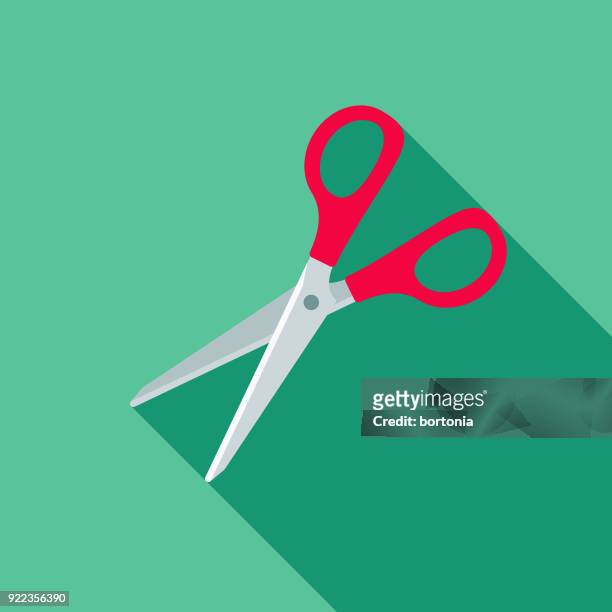 scissors flat design home improvement icon - scissor stock illustrations
